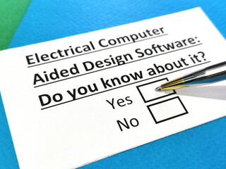 Obraz premium Questionnaire about electronics.