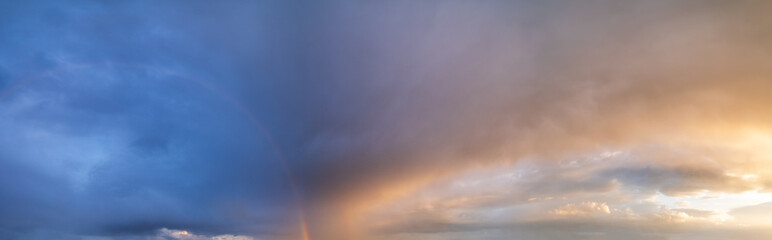 Summer evening sky panorama background