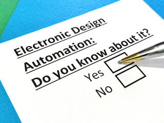 Obraz premium Questionnaire about electronics.