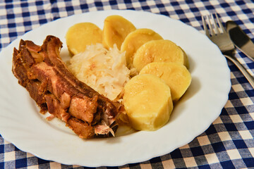 Czech food knedlo vepro zelo