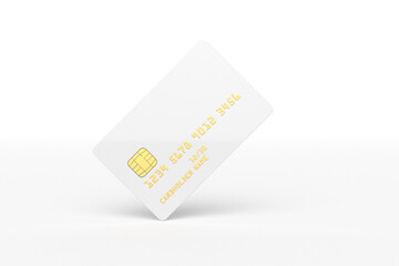 Plastic bank card mockup. 3D illustration