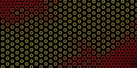 Dark Orange vector pattern with magic elements.