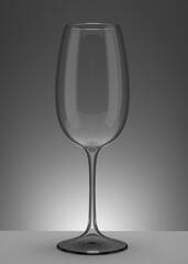 A glass of wine.empty transparent wine glass,