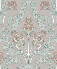 Hand-drawn Seamless Pattern Design, Paisley Style