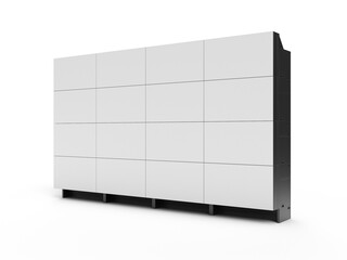 4x4 projection cubes video wall mockup. 3D illustration.