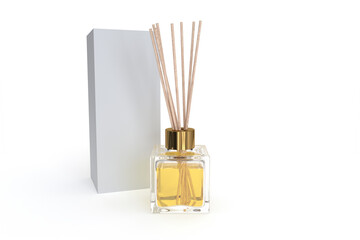 Home fragrance bottle mockup. 3D illustration