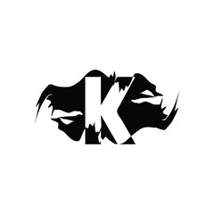Black Splash K Letter logo Icon. Abstract Design concept mountain splash with hidden letter design