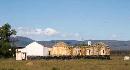Abandoned derelict school on a farm
