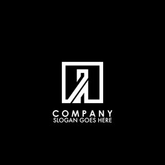Fototapeta premium Monogram Logo A initial letter looping linked square line shape design for business style design