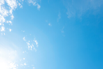 Beautiful white clouds with blue sky.Color shade gradient from white to blue for background wallpaper.