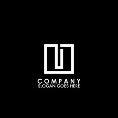 Monogram Logo U initial letter looping linked square line shape design for business style design