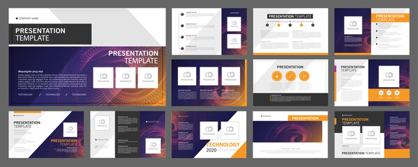 Business presentation templates set. use in presentation, flyer and leaflet, corporate report, marketing, advertising, annual report, banner, annual report brochure, company profile.