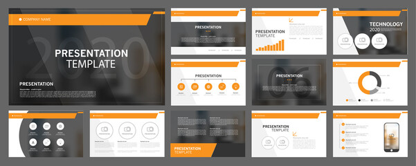 Business presentation templates set. use in presentation, flyer and leaflet, corporate report, marketing, advertising, annual report, banner, annual report brochure, company profile.