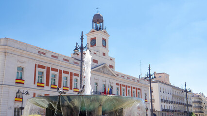 MADRID, SPAIN ,JUNE 05, 2020 : BUILDING OF THE MADRID COMMUNITY IN PUERTA DEL SOL SQUARE.