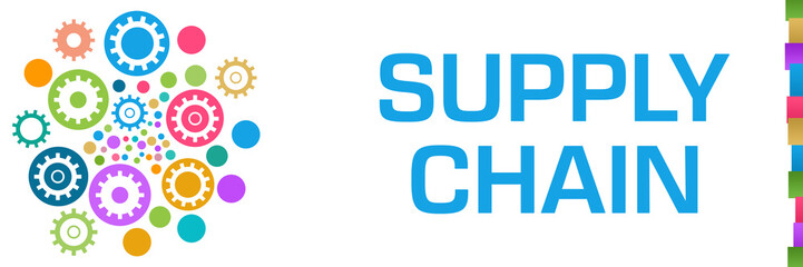 Supply Chain Colorful Dots Circular Gears Left 
