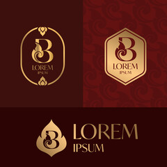 Letter B logo icon design template, Thai Art Style