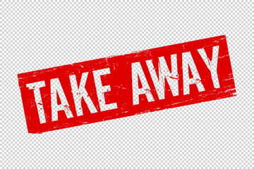 Isolated Take Away red stamp