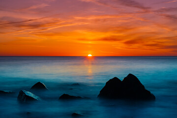 Fototapeta Prachtvoller Sonnenuntergang am Meer obraz