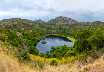 Crater lake at Tower hill reserve in Australia