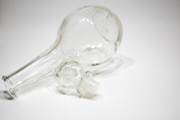 light bulb in water on a white background