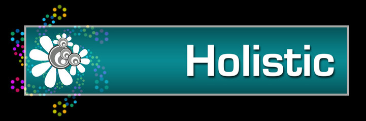 Holistic Black Turquoise Floral Horizontal 