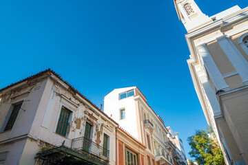 Street view of downtown Athens, Greece
