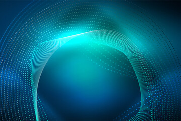 Obraz premium Abstract particles, wave background, neon motion techno design