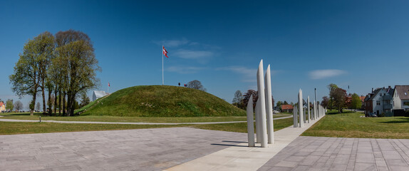 Jelling national monuments mounds in Jelling, Denmark