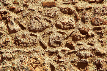 Old cracked brick wall. rough surface texture.