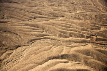 Aerial landform over Mojave desert in Nevada