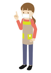 Illustration of a female nursery teacher standing