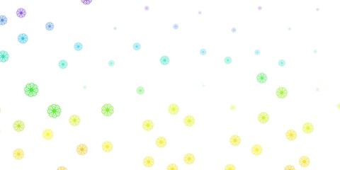 Light Multicolor vector doodle template with flowers.
