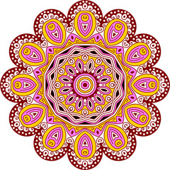 colorful vector ornament mandala outline element round design