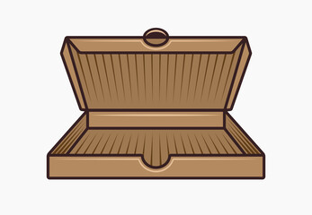Open cardboard box for pizza vector illustration