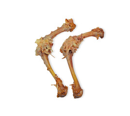 Chicken bones isolated on white background