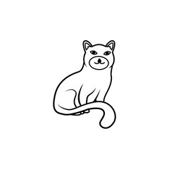 line cat vector design template illustration