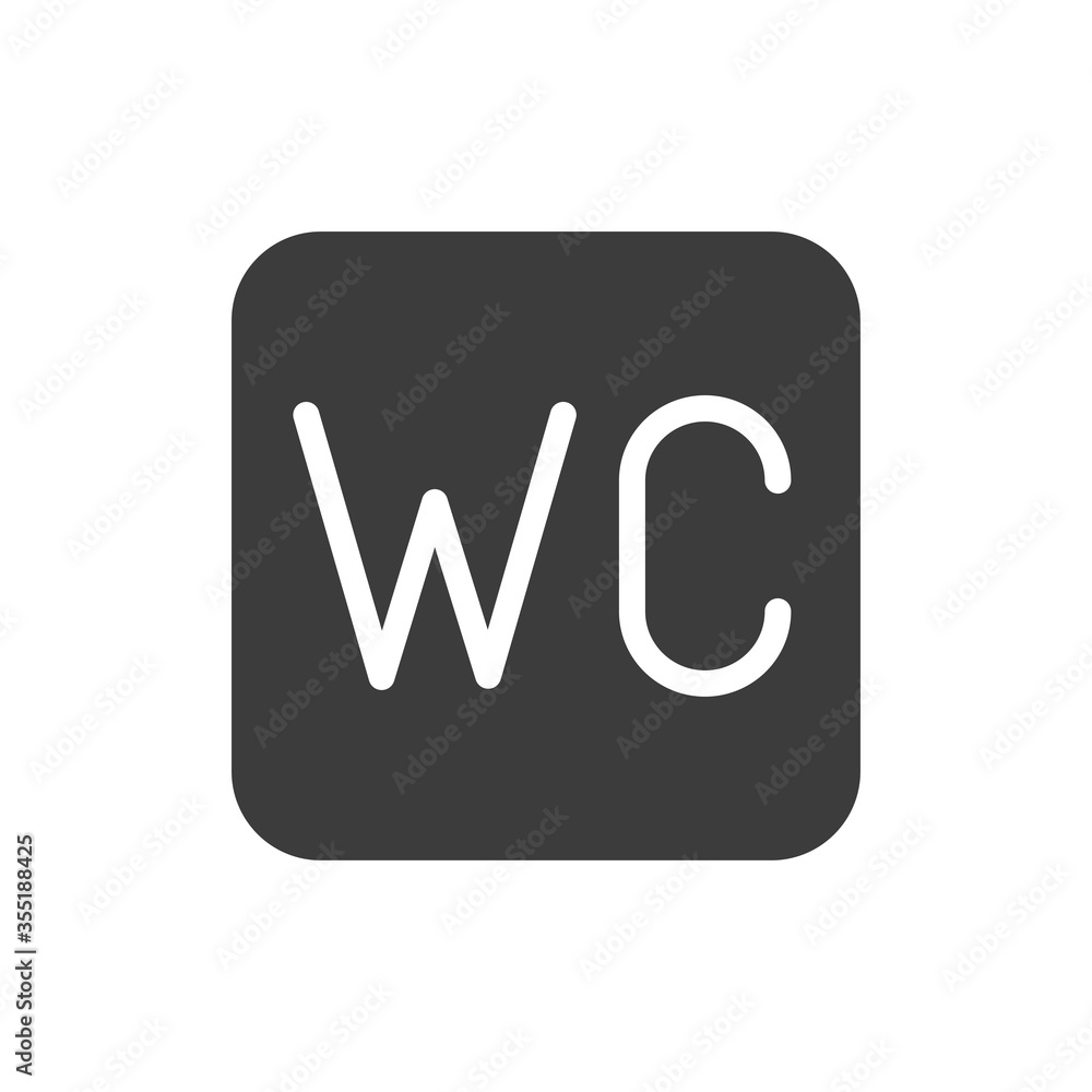 Poster wc black glyph icon. unisex restroom. public navigation. pictogram for web page, mobile app, promo. 