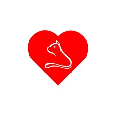 love cat vector design template illustration