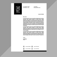 Elegant letterhead template design in minimalist style.