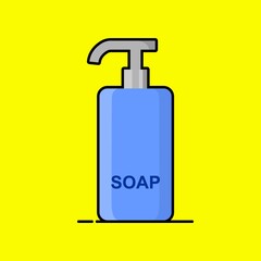 Vector icon of liquid soap with cartoon style.