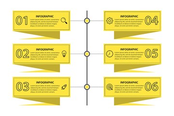 Presentation business infographic template with 6 options