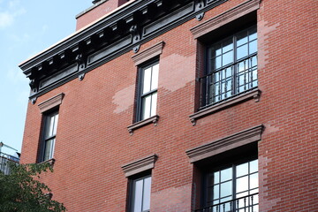 colorful houses in New York City west village manhattan