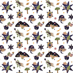 Fototapeta premium Pattern with stars and constellations