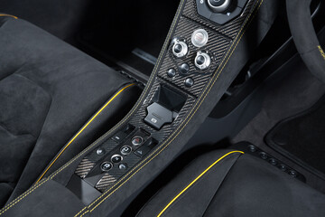 Carbon fiber sports car interior