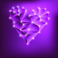 heart polygonal abstract background