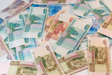 background from  russian  banknotes  