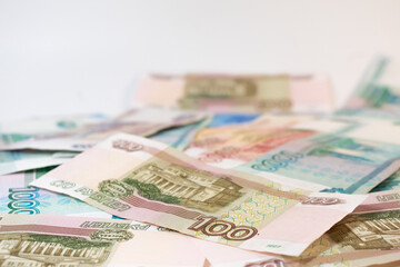Obraz na płótnie Canvas euro banknotes background russians banknotes