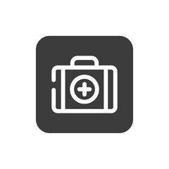 First-aid kit black glyph icon. Public navigation. Pictogram for web page, mobile app, promo. UI UX GUI design element. Editable stroke
