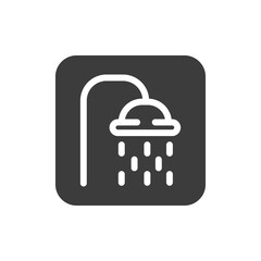 Obraz premium Shower black glyph icon. Public navigation. Pictogram for web page, mobile app, promo. UI UX GUI design element. Editable stroke.