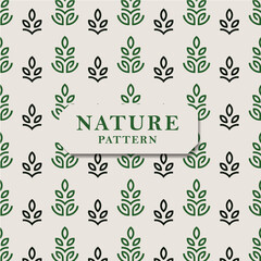Seamless nature pattern with green leaves. Seamless vector texture. Leaves pattern perfect for wrapping paper and packaging design.
